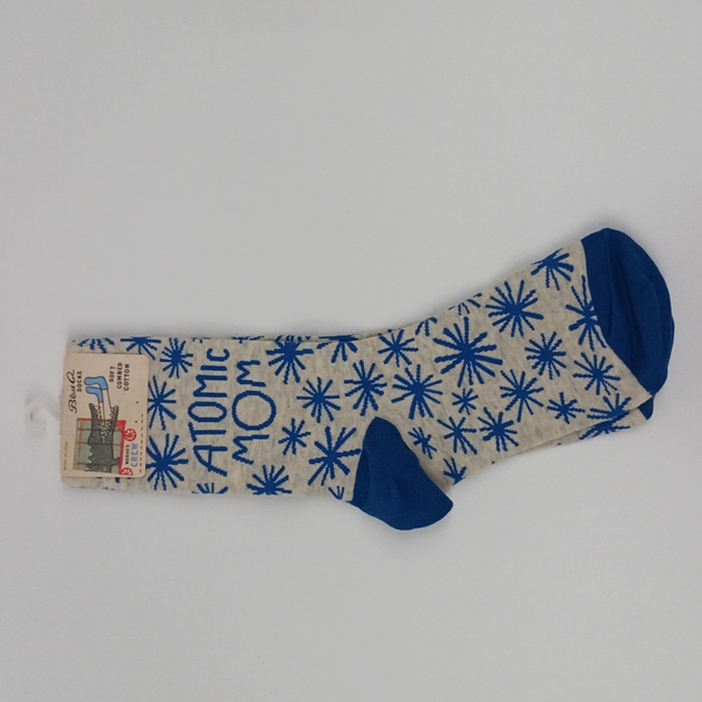 Blue Q Socks Atomic Mom Women's Crew Soft Combed Cotton Size 5-10